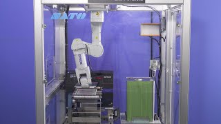 フルカラーラベル自動印字貼付機:カラープリンタCW-C6520P+多軸ロボットN2-A450SR