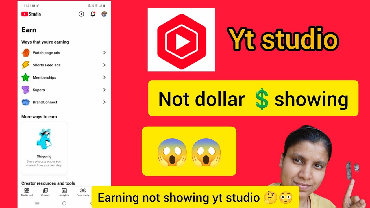 yt studio mein earning 💲problem solve..🤔😳#live - YouTube