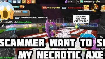 HOW I ALMOST GOT SCAM IN SKYBLOCK || BLOCKMAN GO NECROTIC BATTLE AXE #blockmango #skyblock