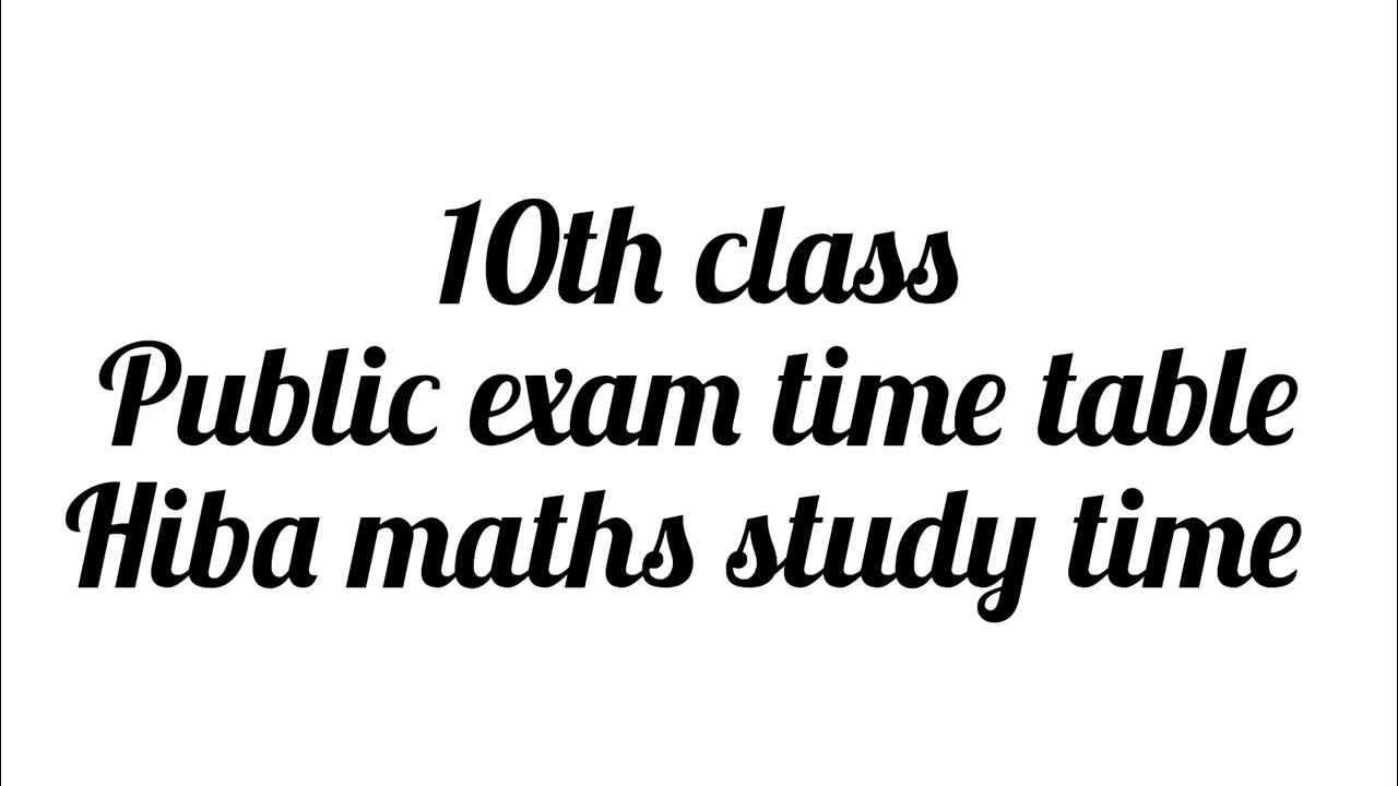 10th class public exam time table 2024 Tamil Nadu SSLC board exam YouTube