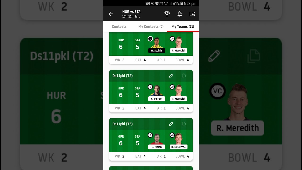 HUR vs STR DREAM 11 GL...JOIN