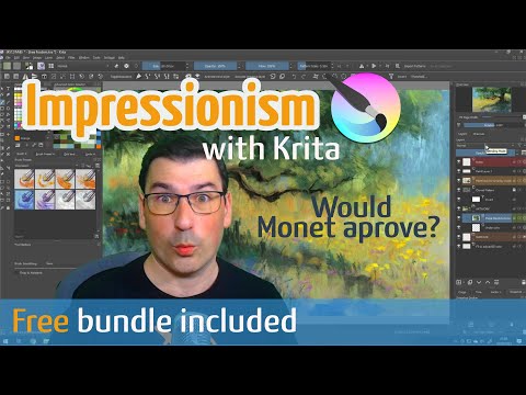 Create Impressionism in Krita with new brushes in 2021