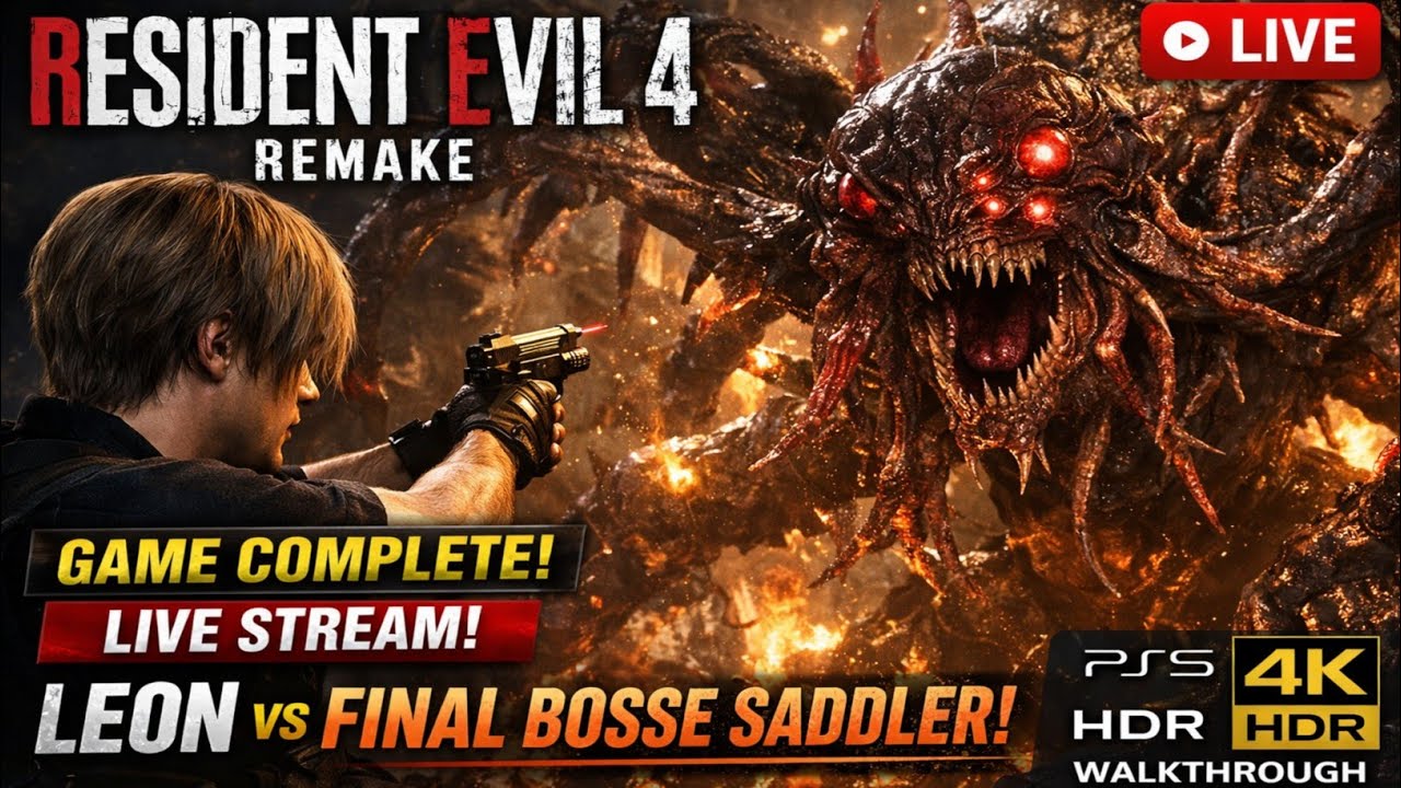RESIDENT EVIL 4 REMAKE || Game Complete || Live Stream Leon vs Final Bose || PS5 4K HDR Walkthrough