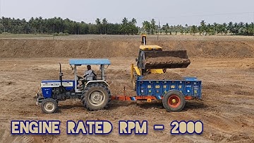 Swaraj 744 FE Tractor fully loaded Trolley by JCB 3DX Machine for New Fish Farming Pond Construction