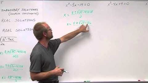 Intermediate Alg Sections 7.2 and 7.3 Quadratic Formula and Applications