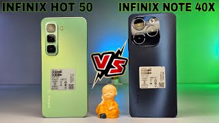Infinix Hot 50 5G Vs Infinix Note 40x Unboxing & Comparison || Camera || Price || Full Details