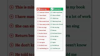 Common English mistakes & Corrections / #grammar #speaking #practice