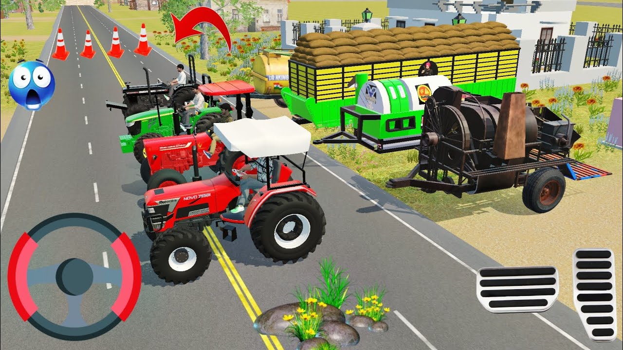 Mahindra Theresher Swaraj Tankey HTM THRESHOR Faramtruck 🚔🚍🚘 #tractor #threshar #gaming