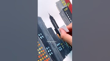 Painting Landscape 1st time with Paper 😱 #shorts