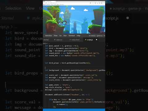 How to make a Game in javascript html || create a flappy bird game in coding #shorts