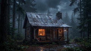 Heavy Rain on Tin Roof • Peaceful Forest Cabin Ambiance for Deep Sleep & Insomnia Relief (3 Hours)