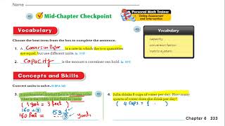Mid-chapter 6 Checkpoint  , go math 6th grades part 1