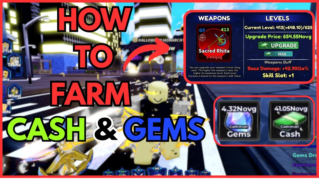 HOW TO FARM CASH AND GEMS IN "ARISE CROSSOVER" (ROBLOX)