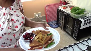 Classic BLT Club Sandwich And French Fries From Scratch