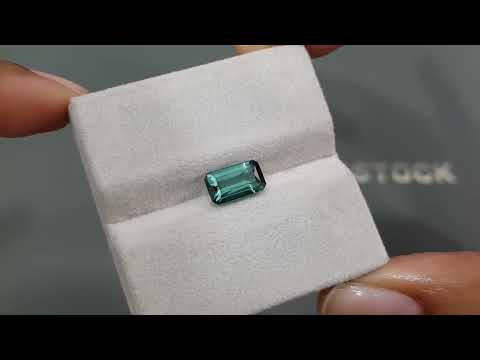 Blue-green indigolite tourmaline in octagon cut 2.19 carats Video  № 3