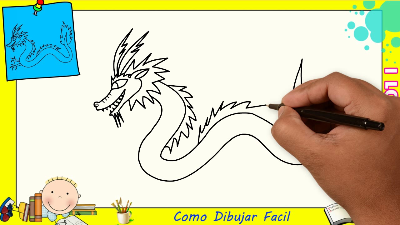 Dibujos de dragones FACILES paso a paso para niños - Como dibujar un dragon  1 - thptnganamst.edu.vn