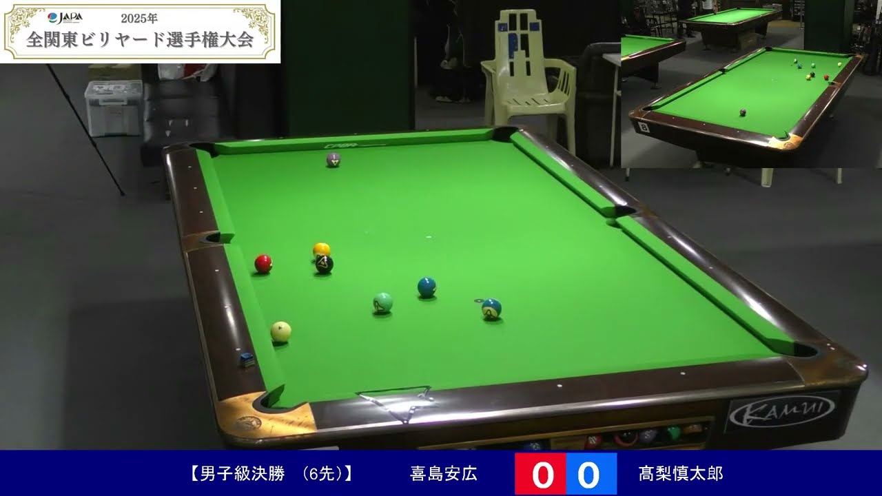 2025 全関東ビリヤード選手権男子級決勝：喜島安広 vs 髙梨慎太郎