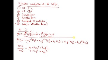 Lecture 30 : Structure Realization of IIR Filters