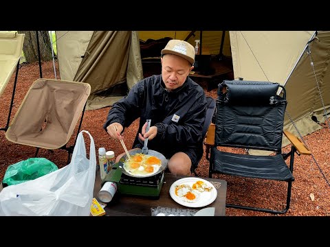 【キャンプ飯】実は朝ご飯を作ってる時…