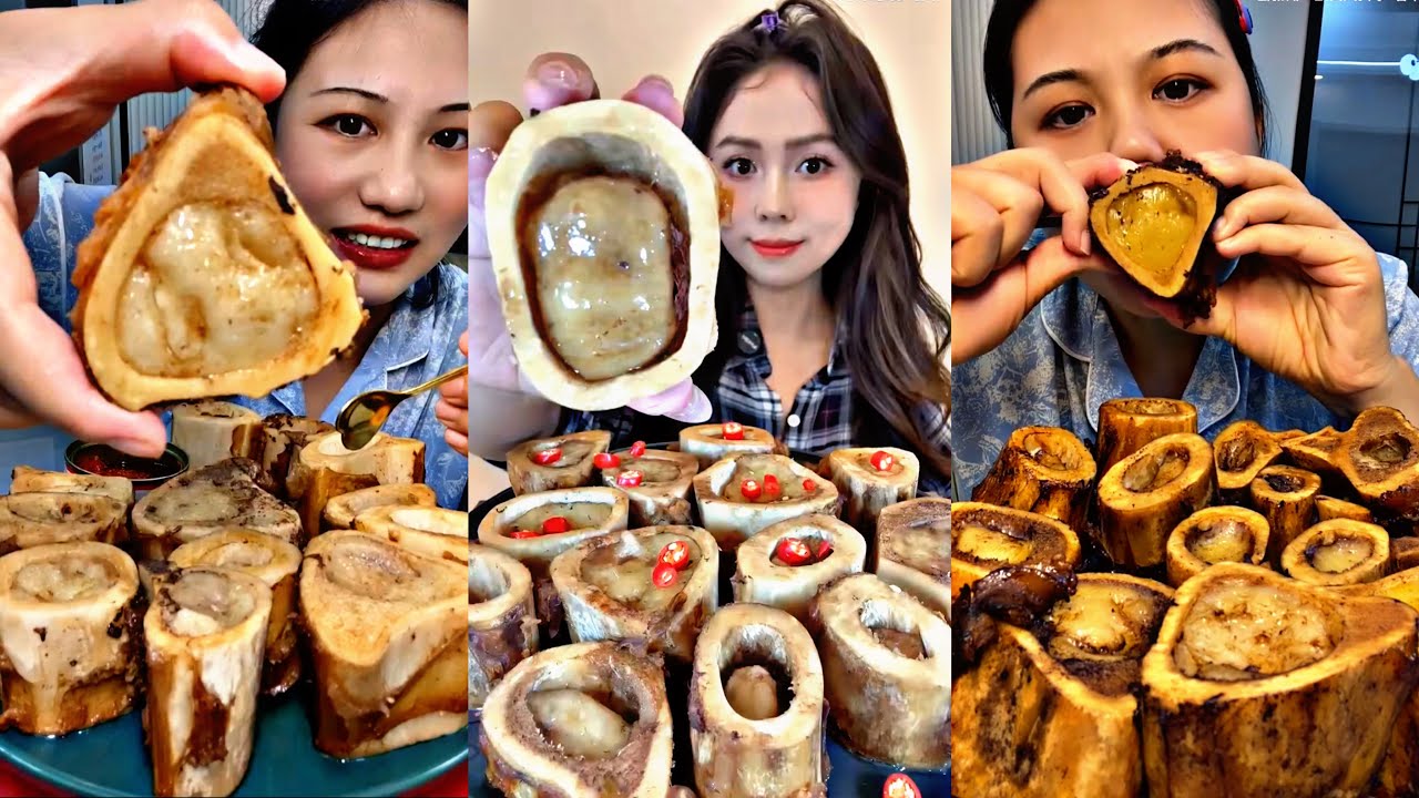 Buffalo bone marrow | Beef Bone Marrow MUKBANG ASMR