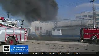 Marysville firefighters face challenges while battling ice company fire