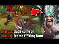 INVADE ALL GAME WITH TRYNDAMERE JUNGLE - ENEMY NASUS WAS TILTED SINCE LVL 1