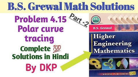 Problem 4.15: Polar Curve Tracing | Tracing Cartesian curve | Part-2 | B.S. Grewal maths Solutions