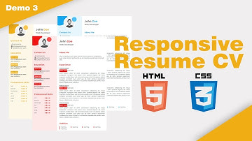 Eenvoudig cv-ontwerp met HTML en CSS | Responsief ontwerp | CV ontwerp | CV Ontwerp | Demo 3
