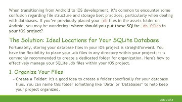 Where to Store SQLite .db Files in Your iOS Project