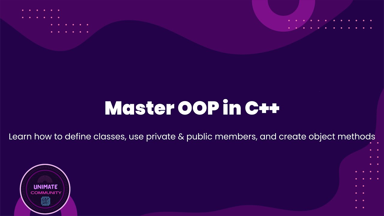 in C++ Learn how to define classes, use private & public members, and ...