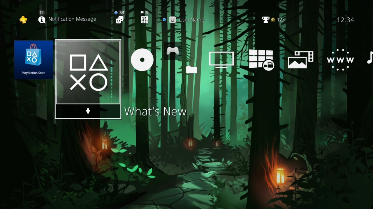 Forest Night Path - PlayStation 4 Dynamic Theme