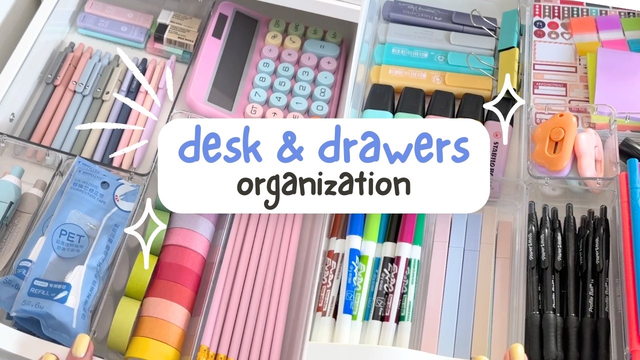 Desk + Stationery Organization Makeover ASMR 💗 Cozy & Aesthetic