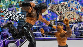 Roman Reigns vs Jey Uso! WWE Summerslam action figure match!