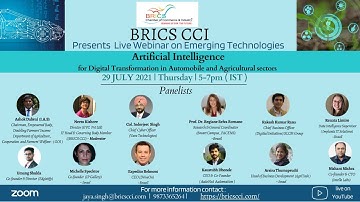 BRICS CCI webinar - Emerging Technologies - Artificial Intelligence (AI)
