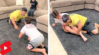 Kid Vs Parent Sock Wrestling Challenge First To Slip Off The Sock Wins
