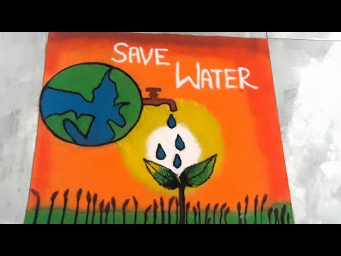 Beautiful save water save tree save environment  rangoli ..by anuradha sahu.