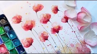 「NO FAIL」Easiest Way to Aesthetically Layer Depth for Watercolor Flowers| Beginner Painting