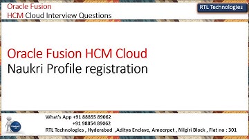 Oracle Fusion Cloud HCM Profile | Registration | Naukri | Real time training | Placement