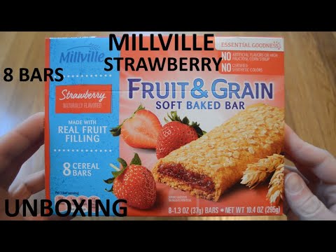 Unboxing Millville Strawberry Fruit & Grain Soft Baked Cereal Bar 8 ...