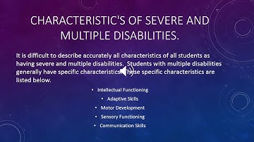 Severe Multiple Disabilities