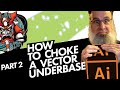 How to choke a vector underbase in Illustrator - Color separation tutorial