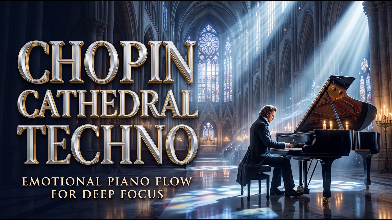 Chopin Cathedral Techno ⚜️ Piano Celestial y Beats Épicos para Concentración Profunda