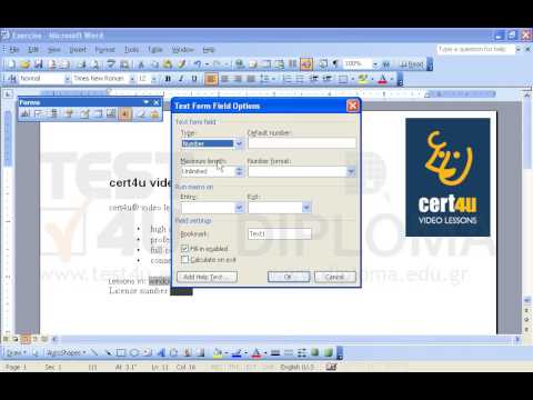 Insert a textbox as form field allowing user to enter only numbers on the right of the License...