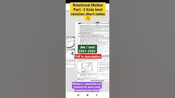 Rotational Motion Part -2 Kota best revision short notes jee l neet All formula Revision l shorts l