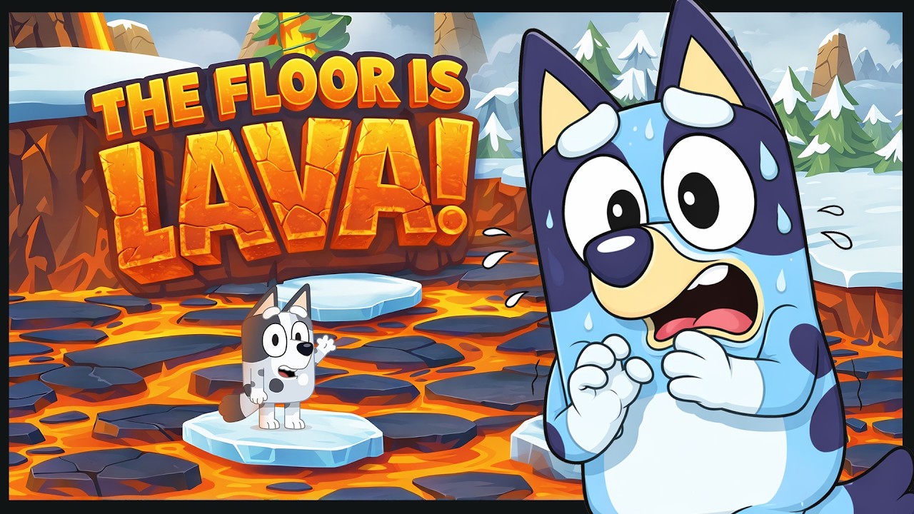 Bluey Floor Is Lava 🌋| Bingo | Muffin | Brain Break For Kids | Just ...