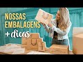 Embalagens e etiquetas da nossa LOJA