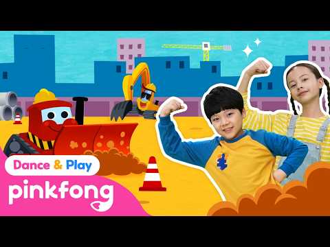 Giant Truck Team 🚜｜Dance Along｜Construction Vehicles｜Catchy Kids Song｜Pinkfong Dance & Play Official