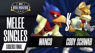 Mang0 (Falco) vs Cody Schwab (Fox) - Melee Singles Losers Final - The Big House 11