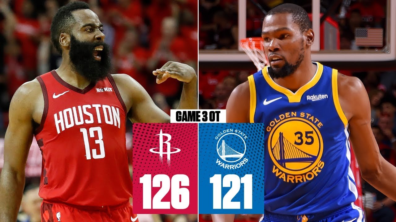 James Harden comes through late to lead Rockets past Warriors in Game 3