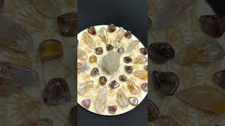 Crystal grid with Ice Quartz in the Centre. #crystals